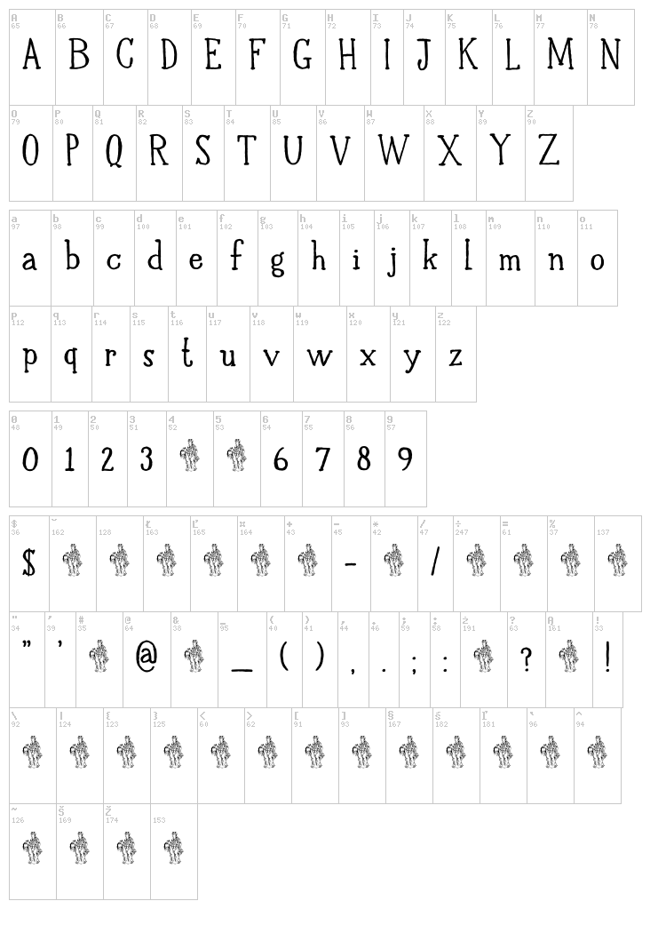 DK Halewyn font map